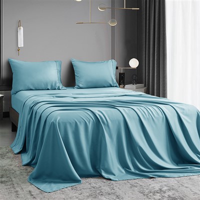 Ensemble de draps en Lyocell Bambou bleu mer